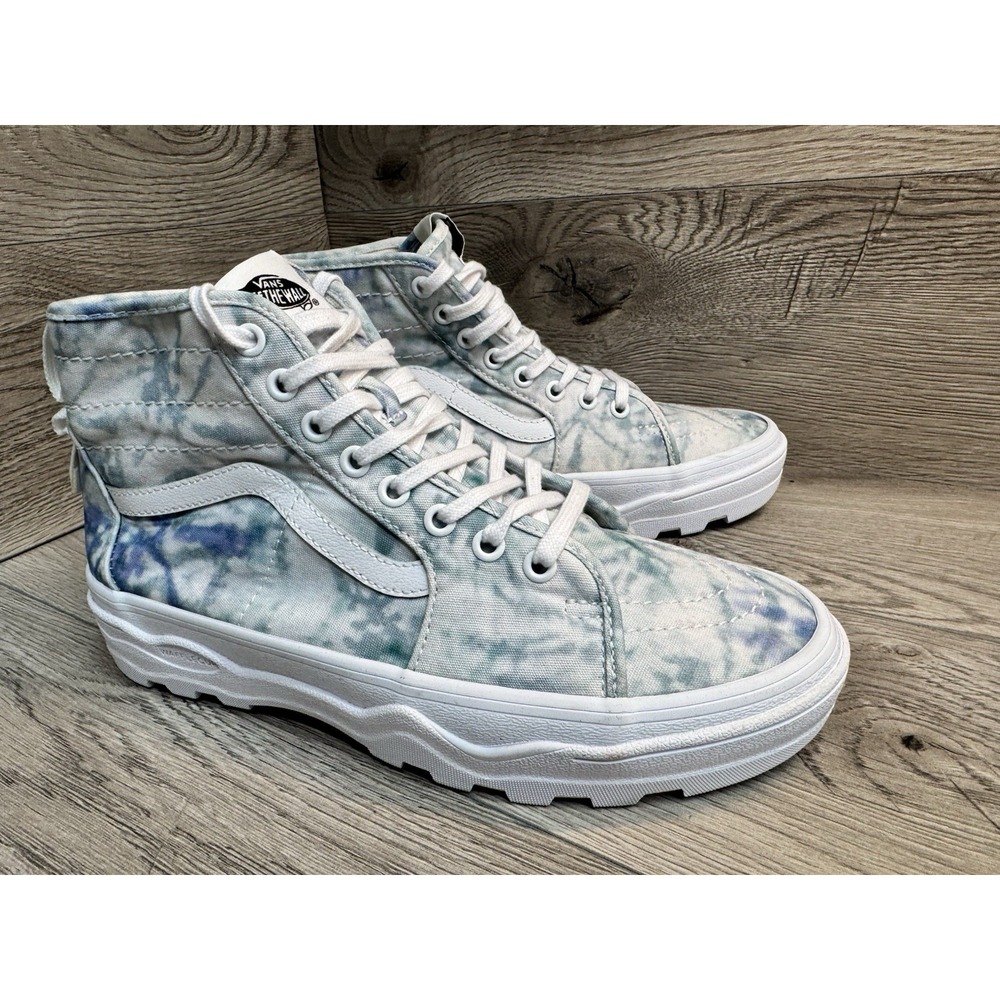 Vans Sentry Sk8 Hi Blue Tie-Dye High Top Acid Wash Skate Shoes Mens 8 Womens 9.5